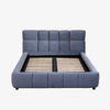 Velvet Block Twin Size Bed Upholstered Platform Bed