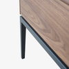 Modern Walnut Veneer MDF Drawer Nightstand with Powder-coated Metal Legs