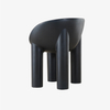 Modern Roly Poly Armchair in Black with Elephant Leg