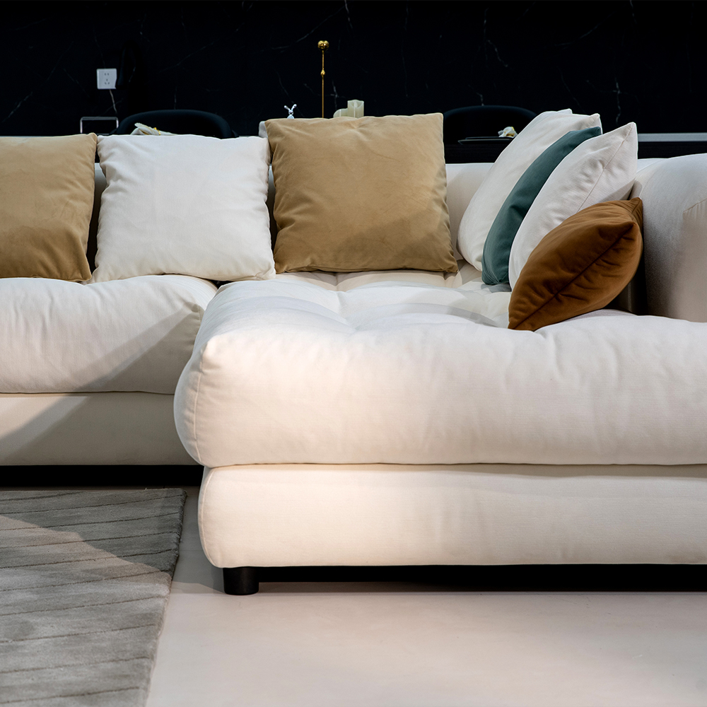 Minimalist L-shaped Upholstered Cloud Sofa for Living Room