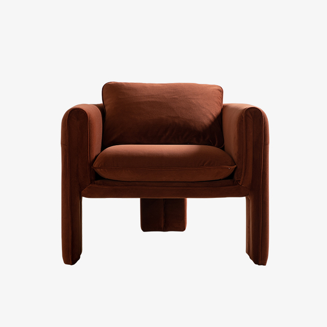 Modern Velvet Upholstered Accent Armchair 