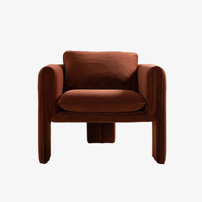 Modern Velvet Upholstered Accent Armchair 