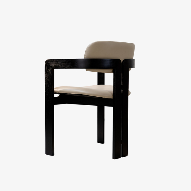 Modern Upholstered Leather Dining Armchair 