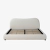 Minimalism White Ear Shape King Size Bed Frame with Headboard