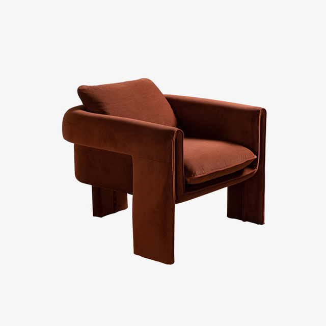 Modern Velvet Upholstered Accent Armchair 