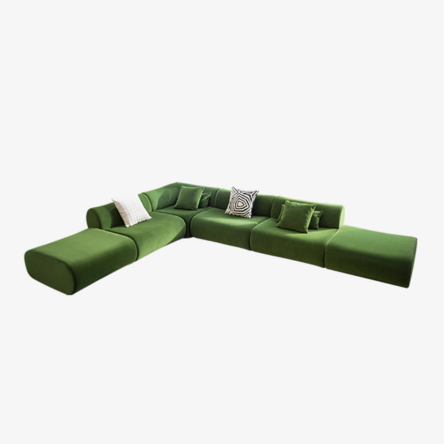 Bamboo Design Modern Living Room Modular Sofa Set with Ottoman 