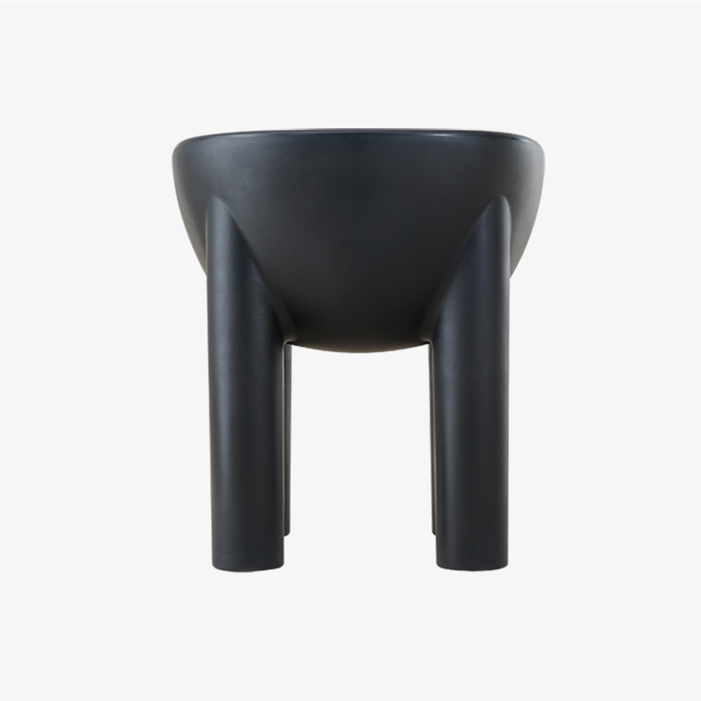 Modern Roly Poly Armchair in Black with Elephant Leg