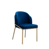 Italian Blue Velvet Dining Chair Modern Dining Room Furniture Iron Metal Nordic Home Framework Upholstered Dining Chair