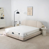 Modern Velvet Upholstered Platform Bed King Size Bed Frame