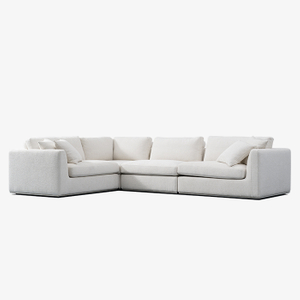 Minimalist Grey Modular Upholstered Sofa for Living Room