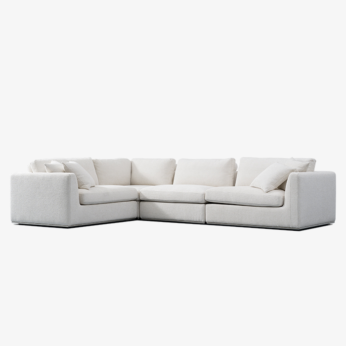 Minimalist Grey Modular Upholstered Sofa for Living Room