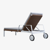 Outdoor Patio Adjustable Sun Lounger with Wheels