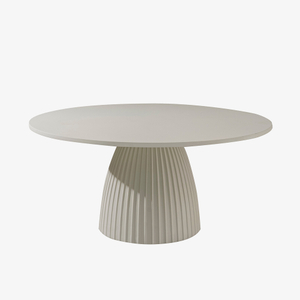 Concrete Indoor/Outdoor Round Dining Table with Pedestal Base