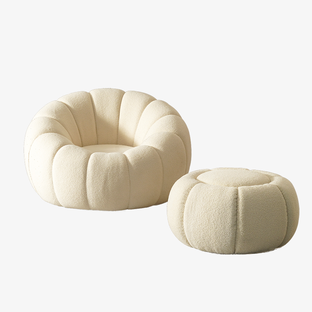 Pumpkin Lazy Swivel Sofa Chair Nordic Cloud Cute Chair