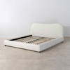 Minimalism White Ear Shape King Size Bed Frame with Headboard