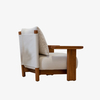 Modern Indoor/Outdoor Upholstered Lounge Chair Armchair with Wood Frame