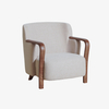 Modern Walnut Wood Accent Armchair 