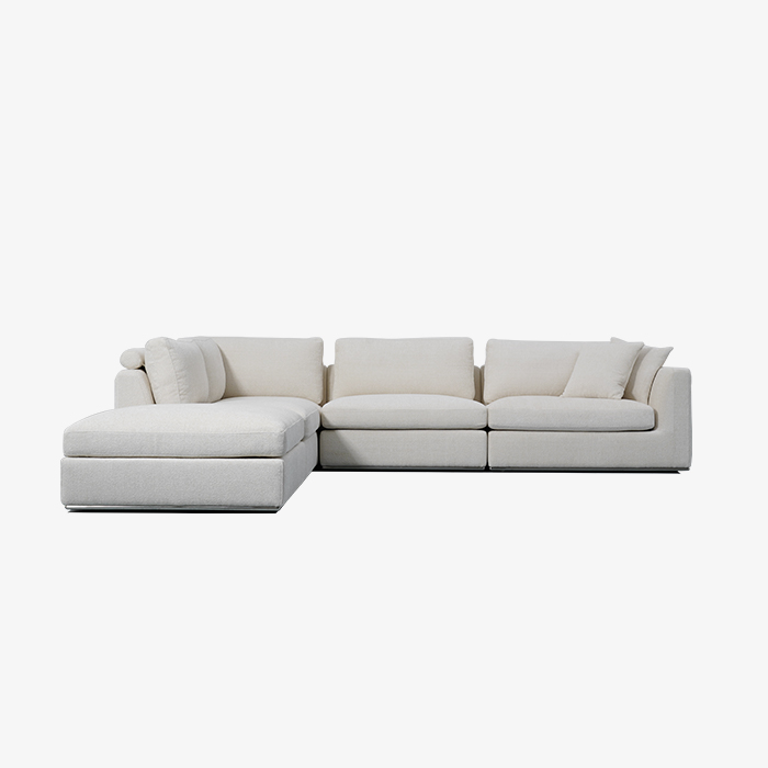 Minimalist Grey Modular Upholstered Sofa for Living Room