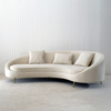 Modern Velvet Three-seater Upholstered Curved Sofa Couch 