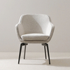 Modern White Upholstered Dining Armchair for Dining Room