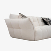 Modern White Sectional Sofa Set with Ruched Upholstery