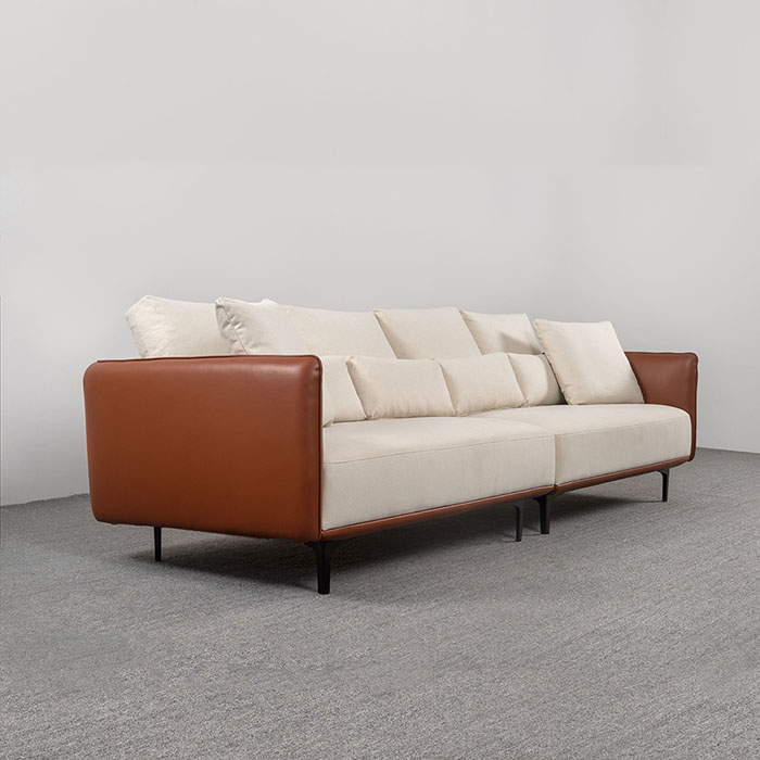 Italian Leather Sofa Brown Couch