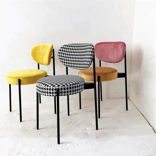 Fabric Lounge Metal Armless Chair